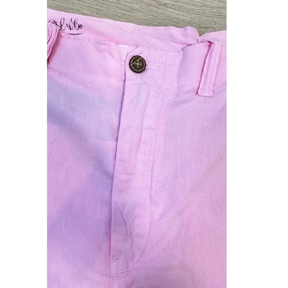 Polo Ralph Lauren 8-Inch Straight Fit Linen-Cotton Carmel Pink Shorts